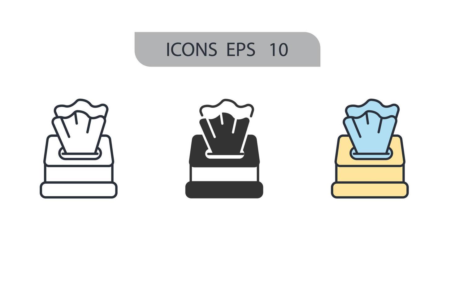 Tissue box paper icons  symbol vector elements for infographic web