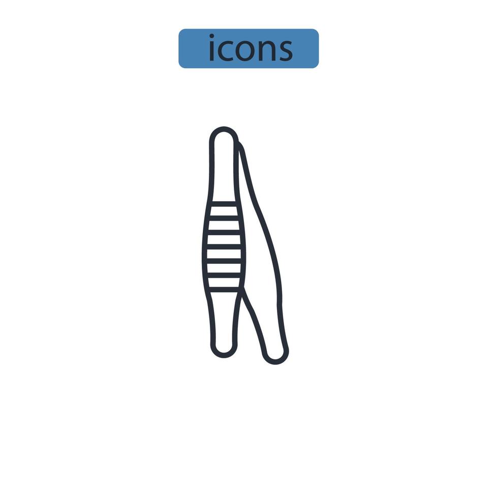 Tweezers icons  symbol vector elements for infographic web