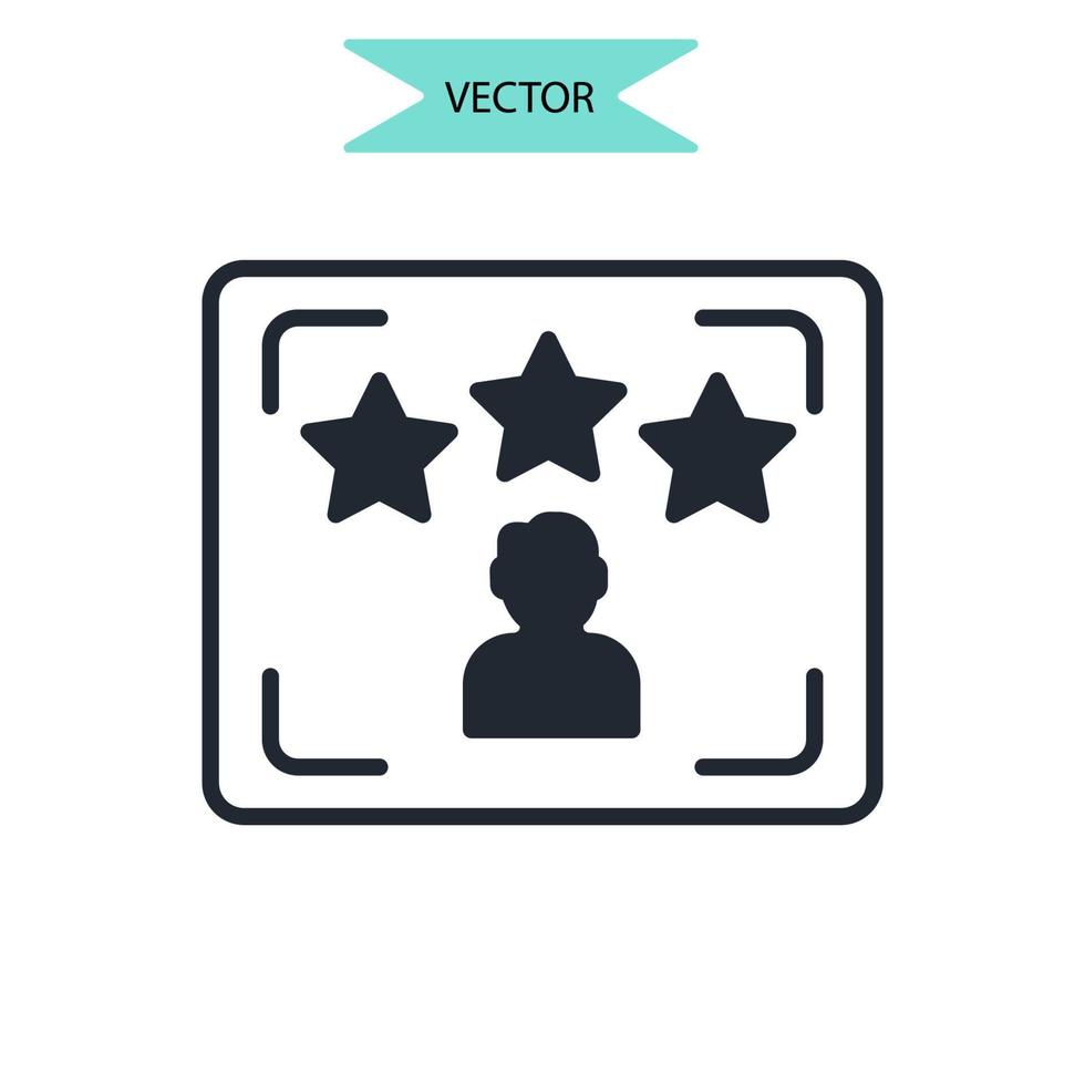 review icons symbol vector elements for infographic web