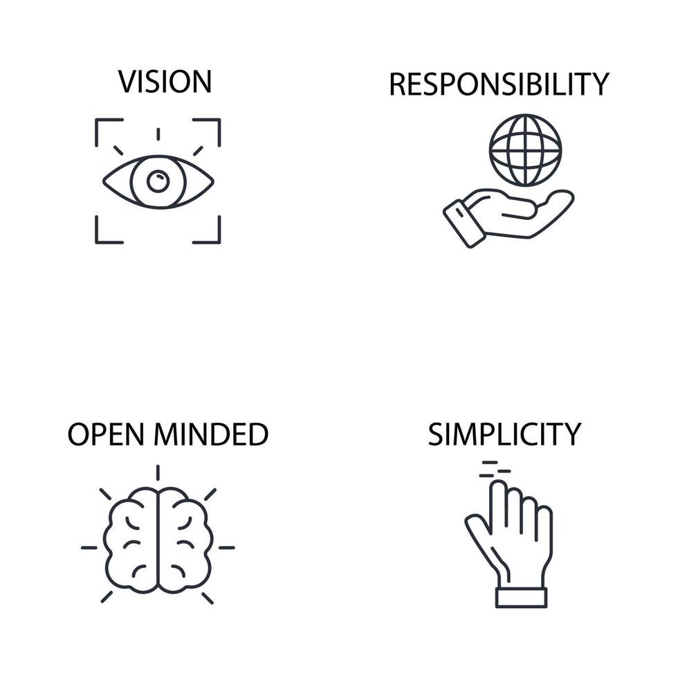 core values icons set . core values pack symbol vector elements for infographic web
