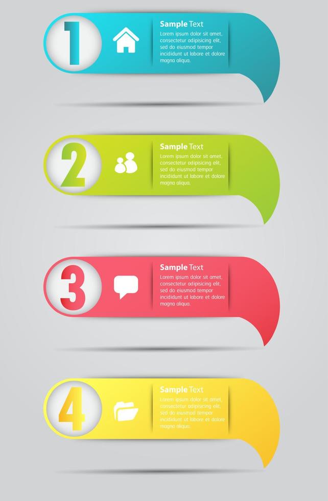 Colorful 4-step Infographic vector