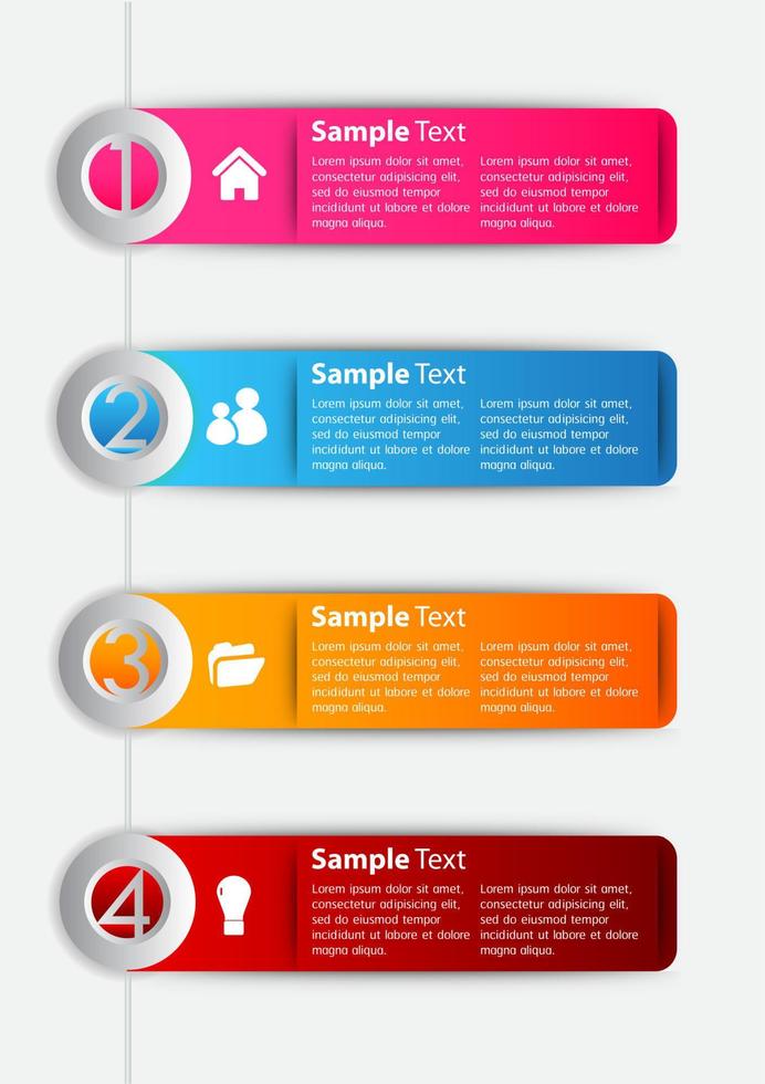 colorida infografía de 4 pasos vector