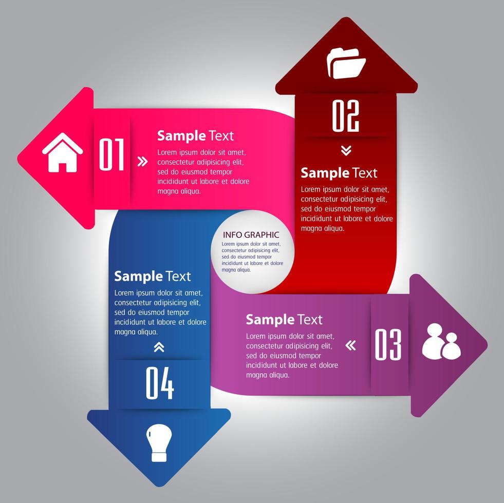 Colorful 4-step Infographic vector