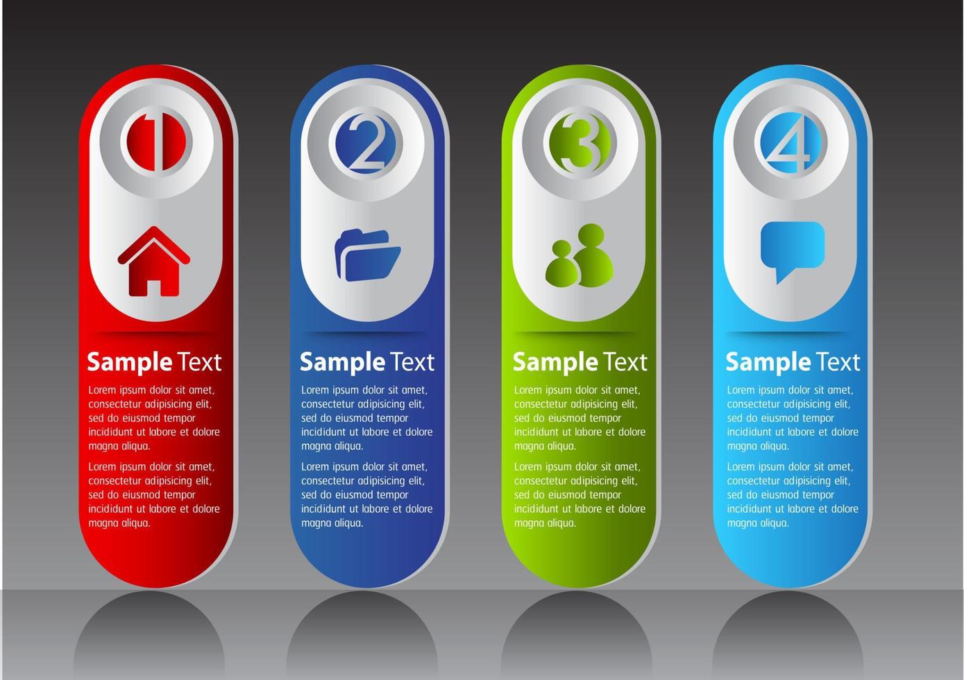 colorida infografía de 4 pasos vector