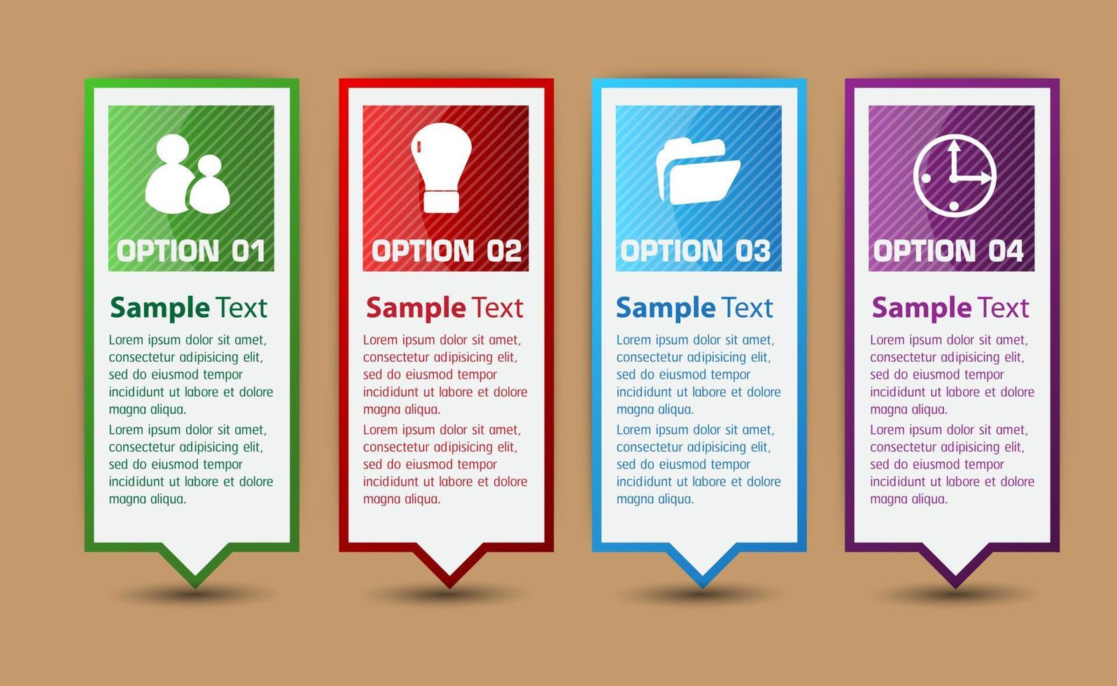 colorida infografía de 4 pasos vector