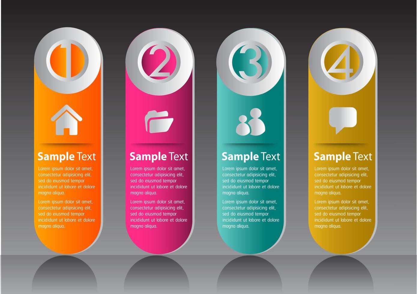 colorida infografía de 4 pasos vector