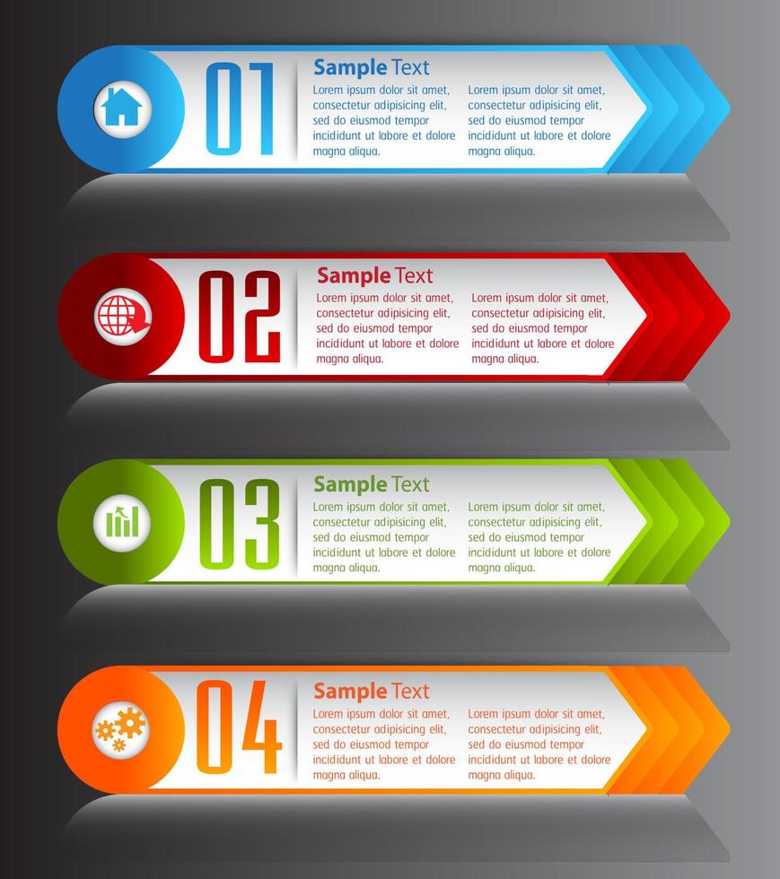 colorida infografía de 4 pasos vector