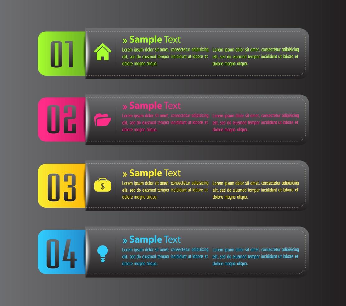 colorida infografía de 4 pasos vector