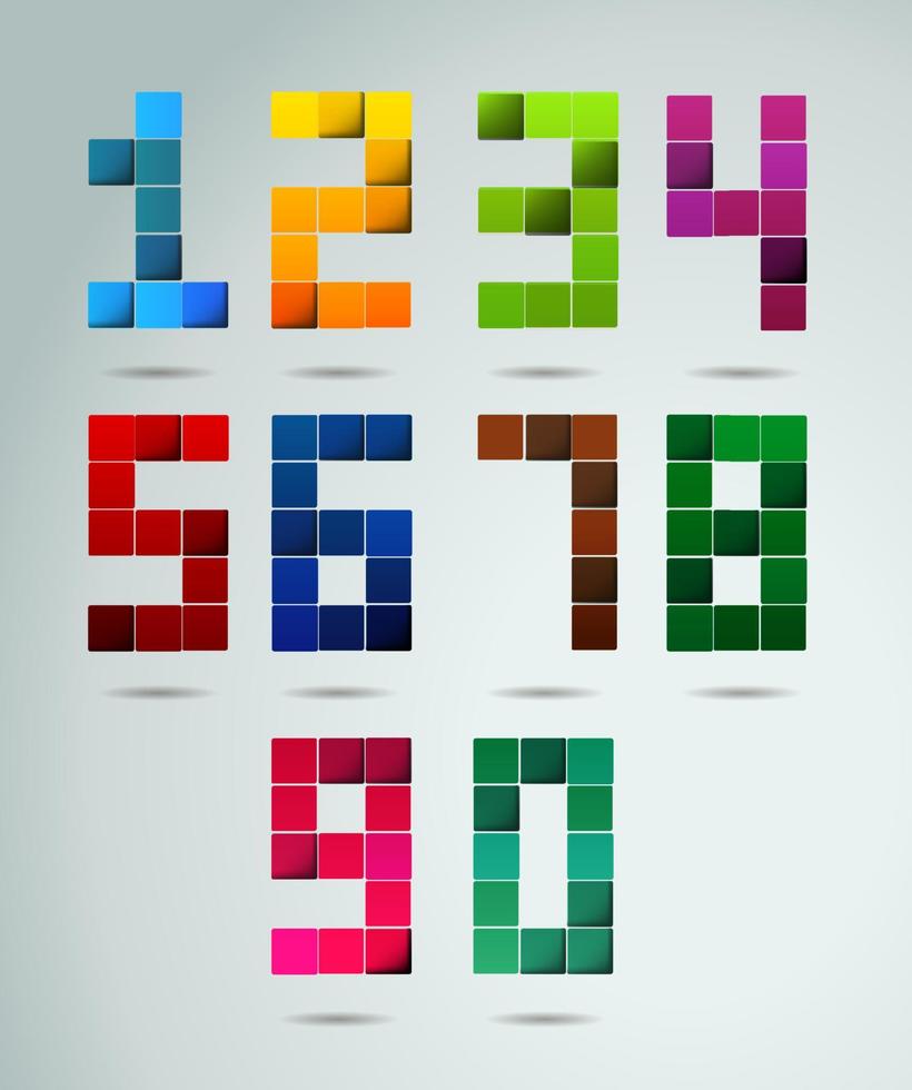 Colorful Number Set vector