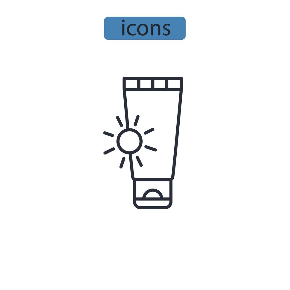 sunscreen icons  symbol vector elements for infographic web