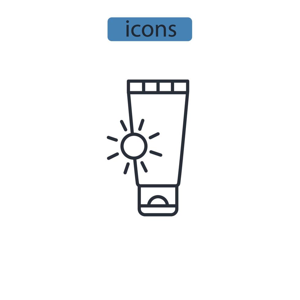 iconos de protección solar símbolo elementos vectoriales para web infográfico vector