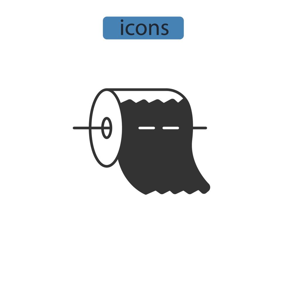 toilet paper icons  symbol vector elements for infographic web