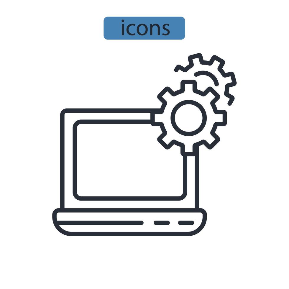 iconos de productividad símbolo elementos vectoriales para web infográfico vector