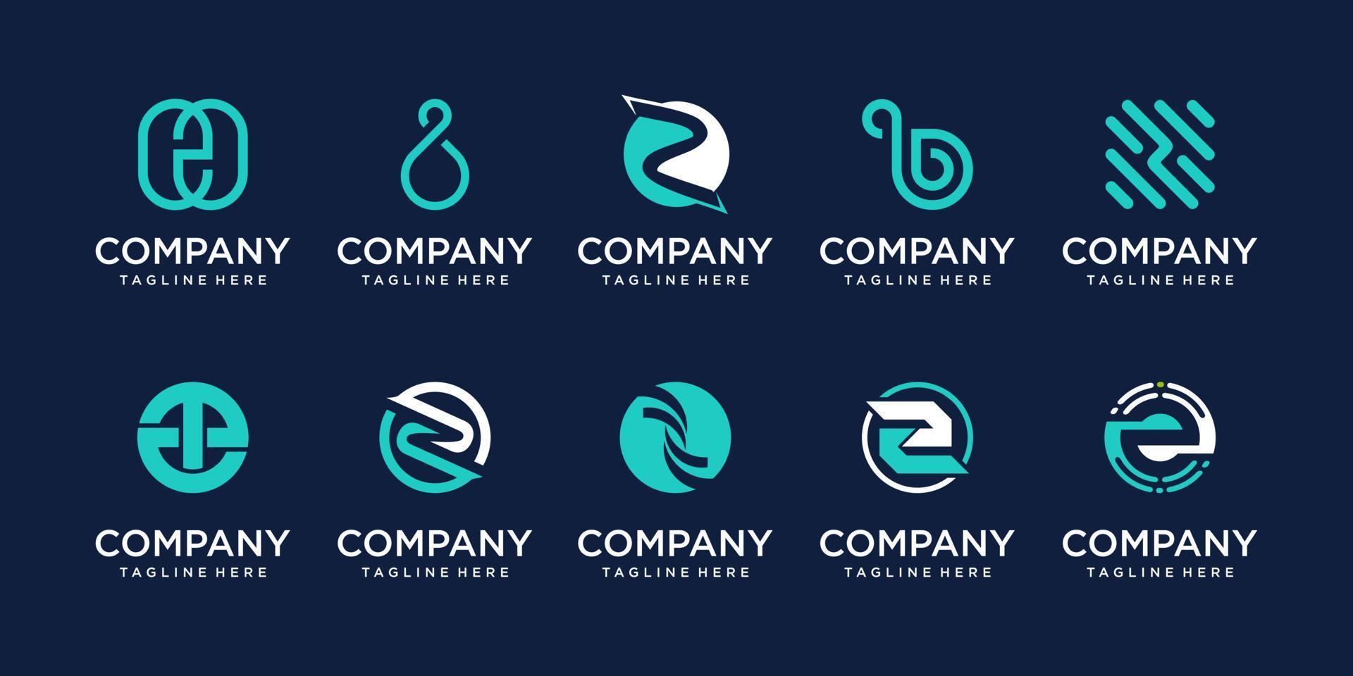 Set of collection initial letter Z logo design template. icons for business of fashion, sport, automotive, technology digital. vector