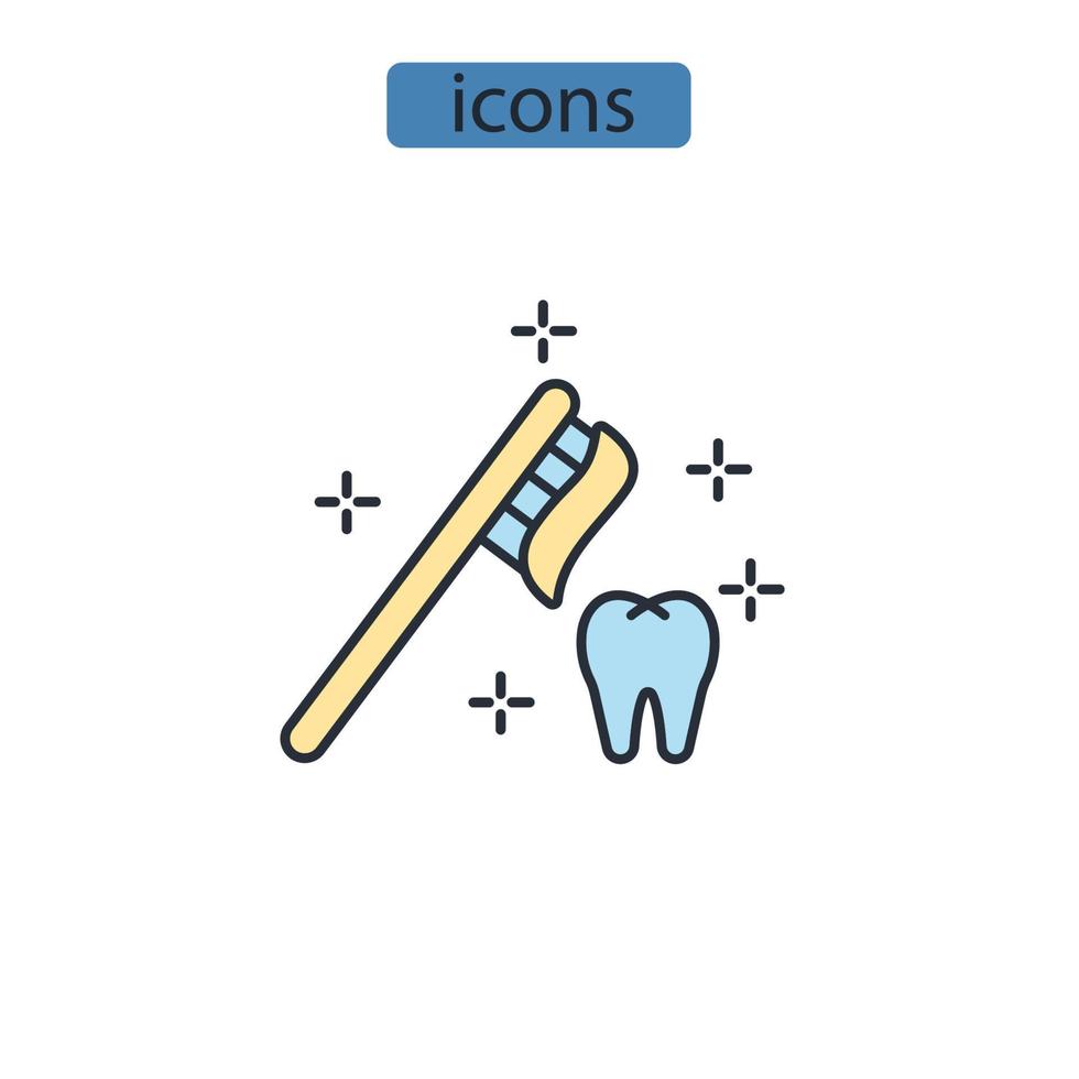 Toothbrush icons  symbol vector elements for infographic web
