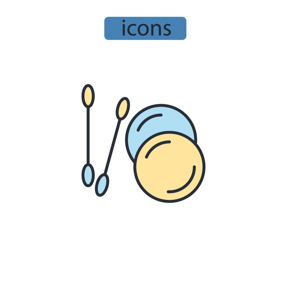 Cotton sponges icons  symbol vector elements for infographic web
