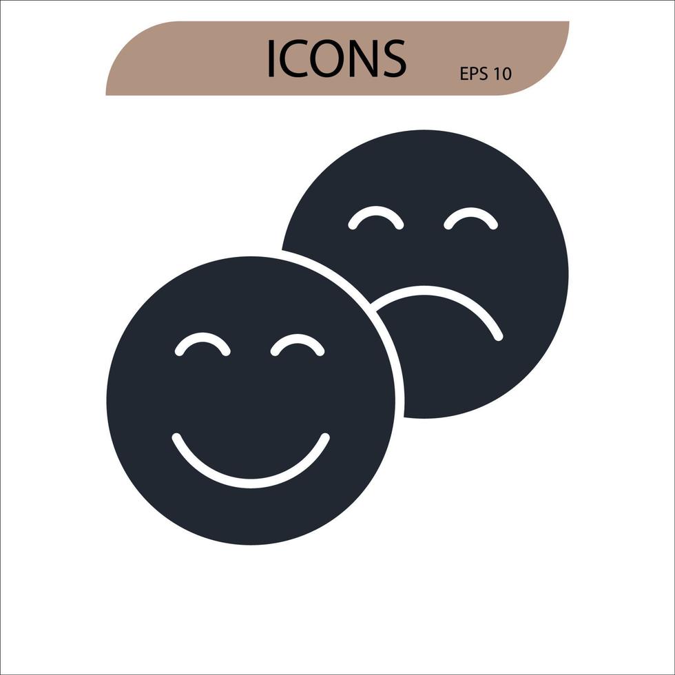 emotions icons symbol vector elements for infographic web