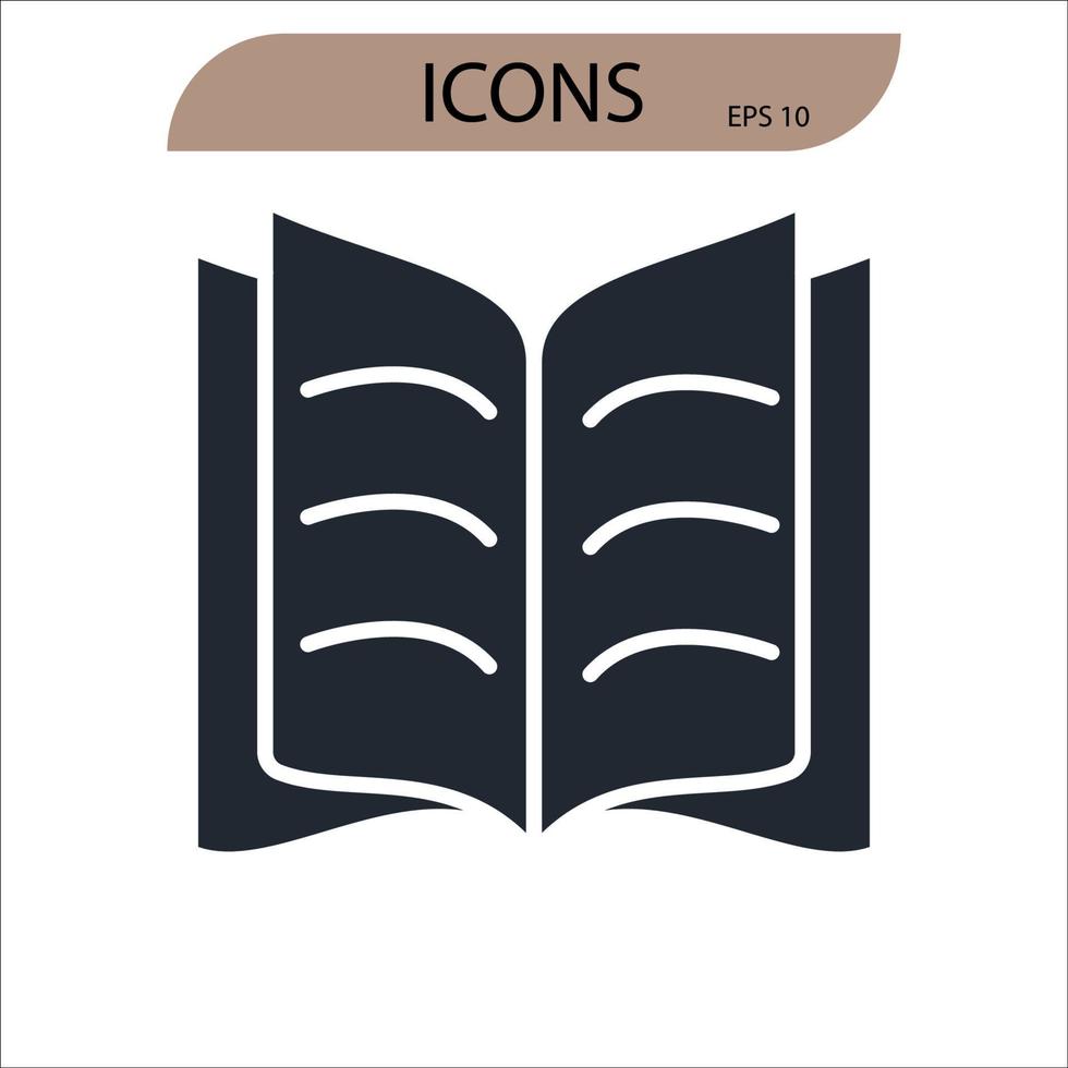 aprendizaje iconos símbolo elementos vectoriales para infografía web vector