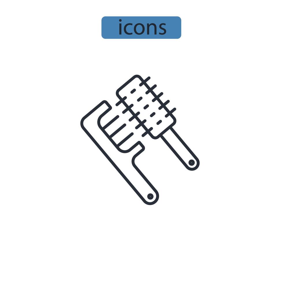 hair brush icons  symbol vector elements for infographic web