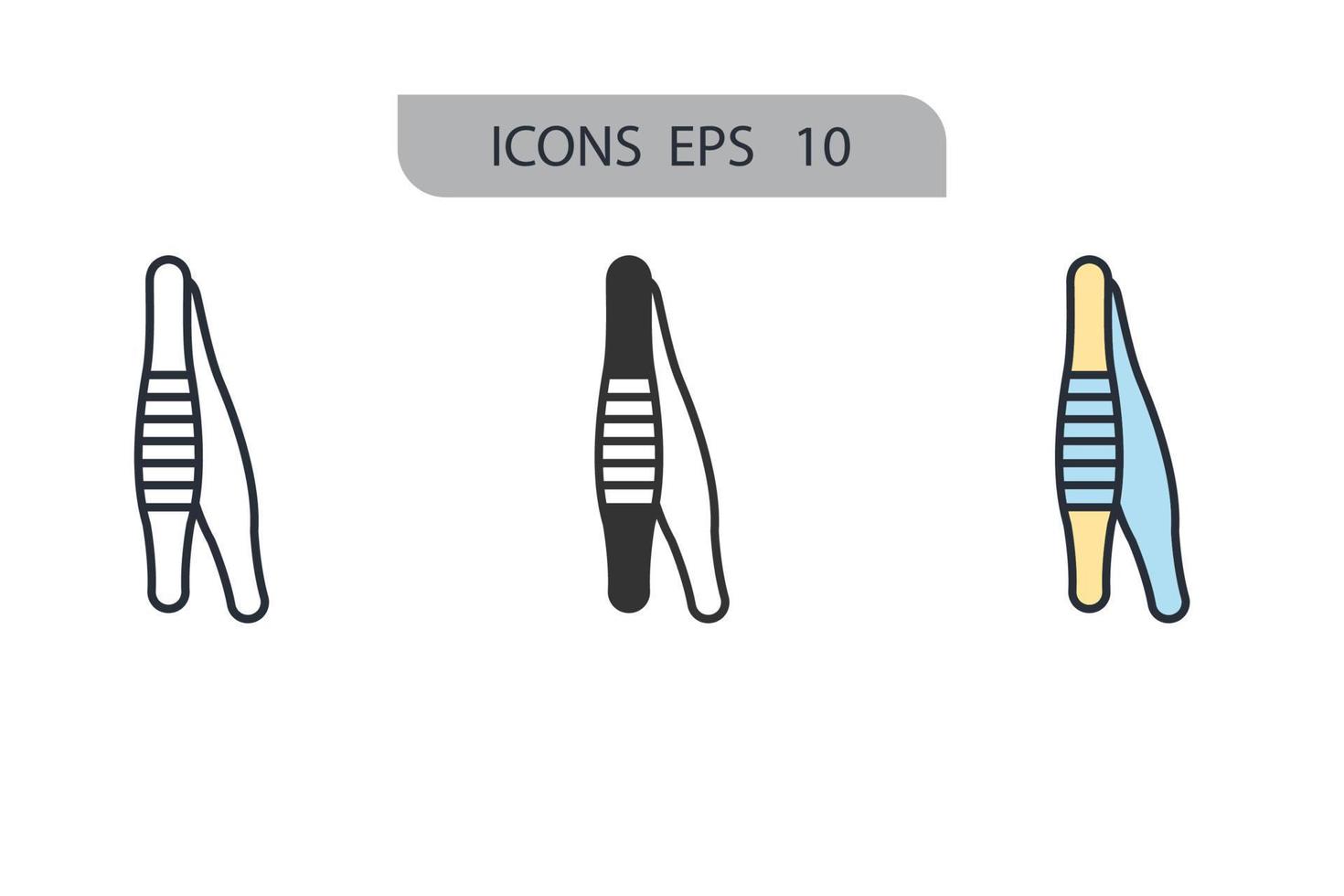 Tweezers icons  symbol vector elements for infographic web