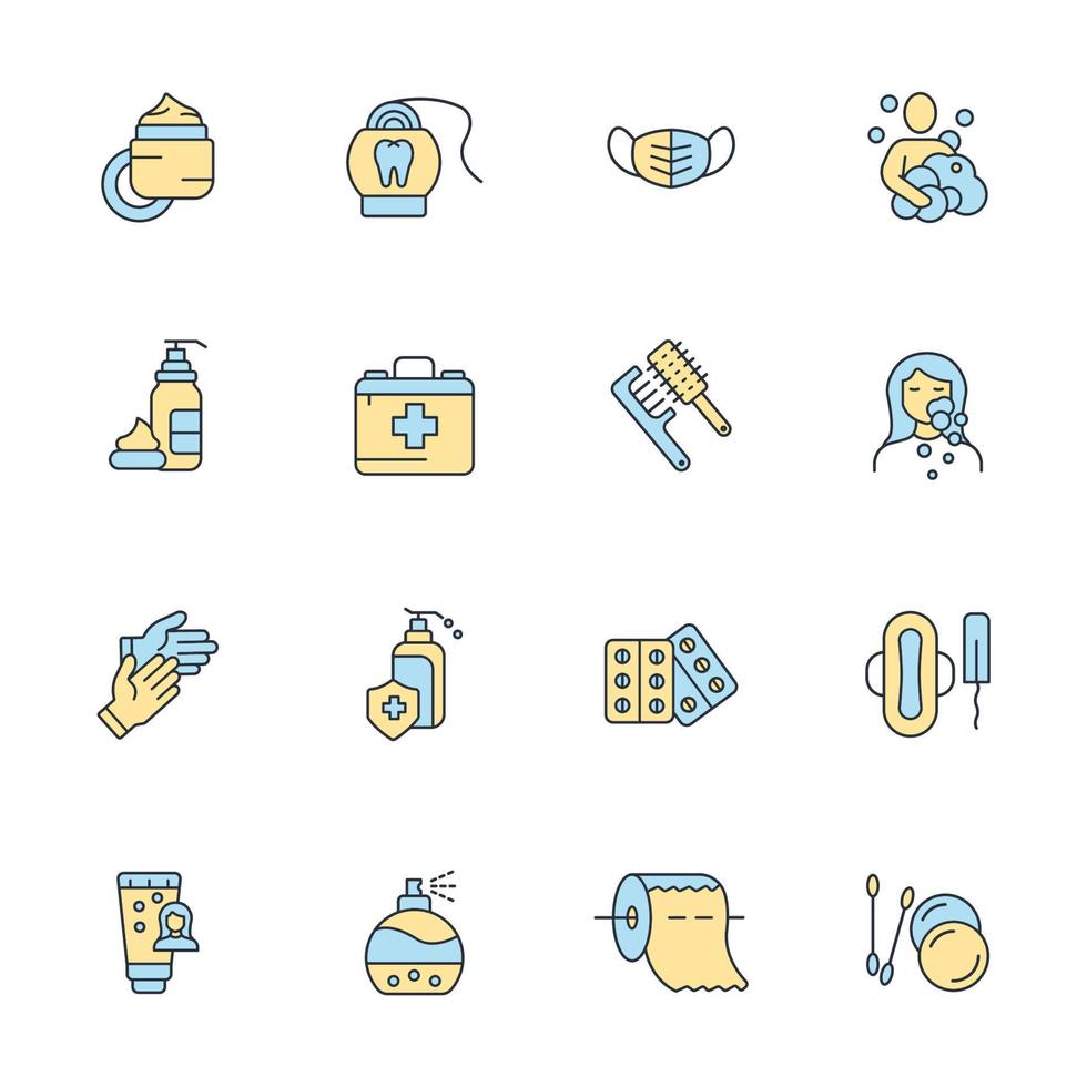 travel toiletries icons set . travel toiletries pack symbol vector elements for infographic web