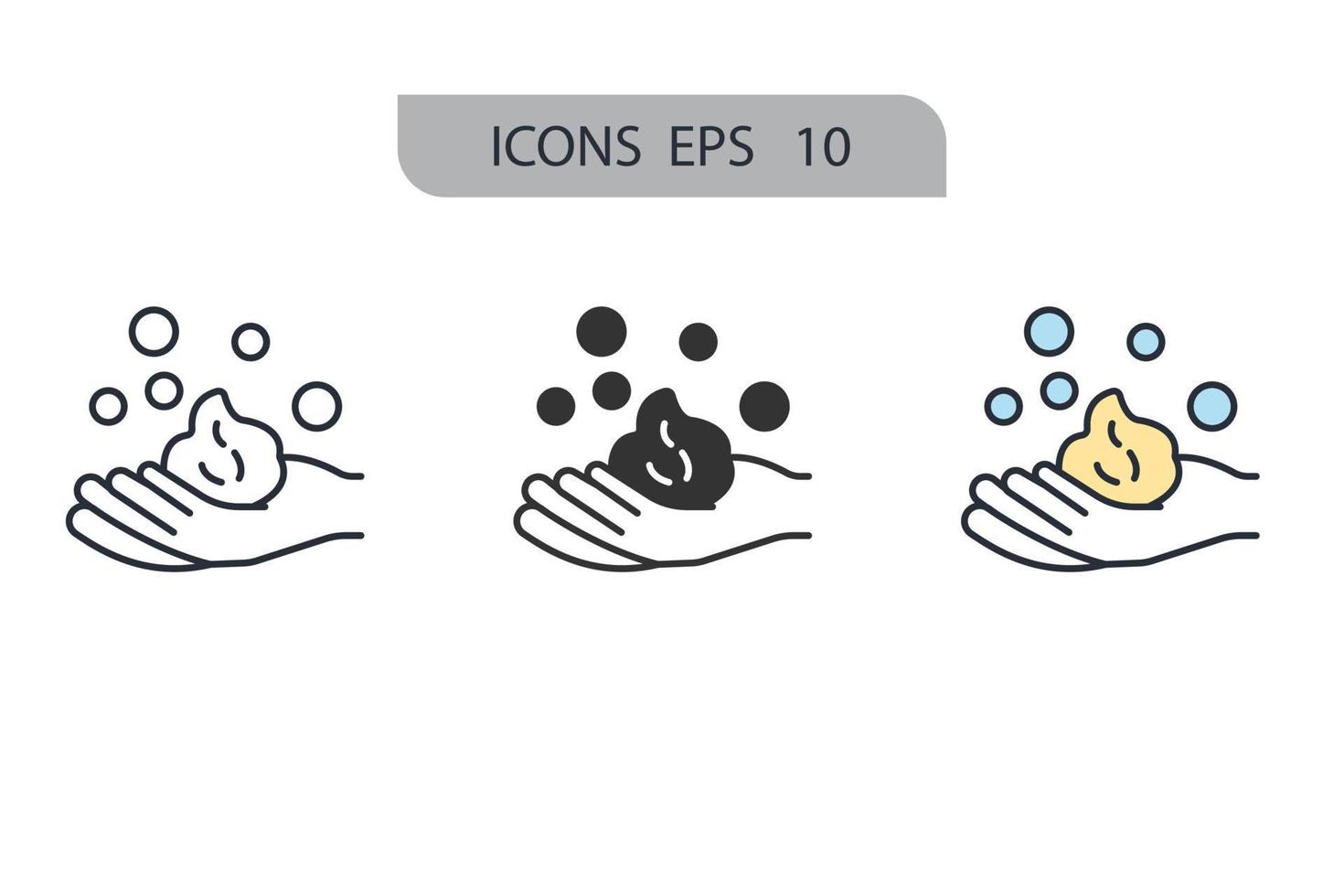 iconos de lavado a mano símbolo elementos vectoriales para web infográfico vector