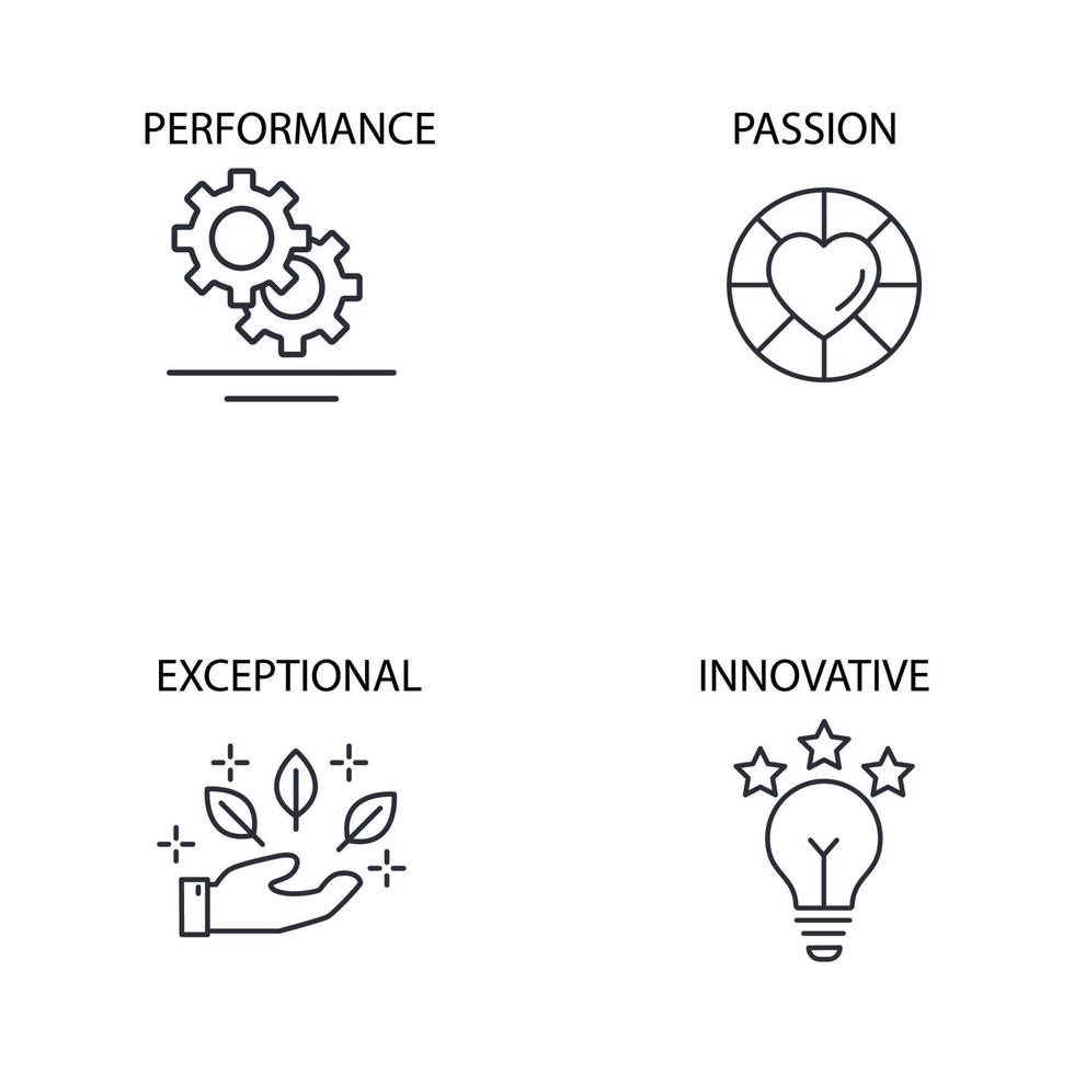 core values icons set . core values pack symbol vector elements for infographic web