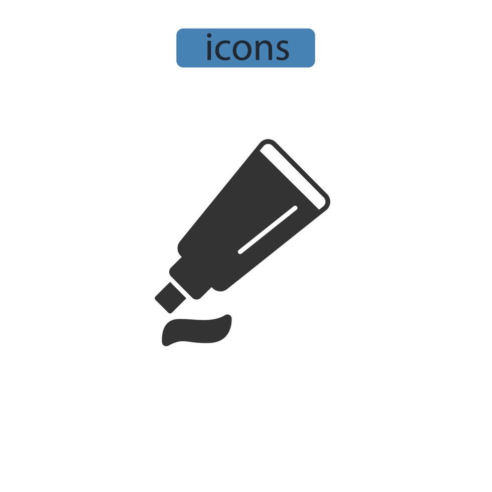 iconos de pasta de dientes símbolo elementos vectoriales para web infográfico vector