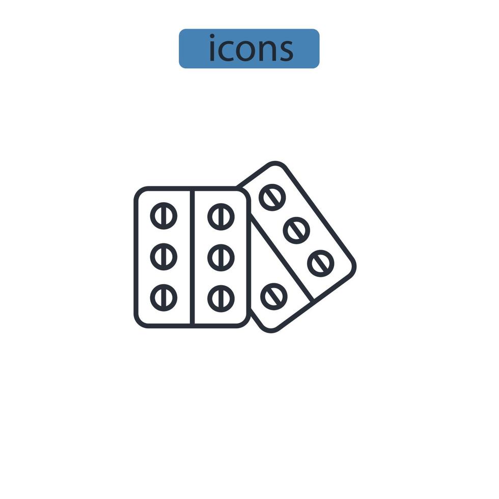 iconos de medicamentos símbolo elementos vectoriales para web infográfico vector