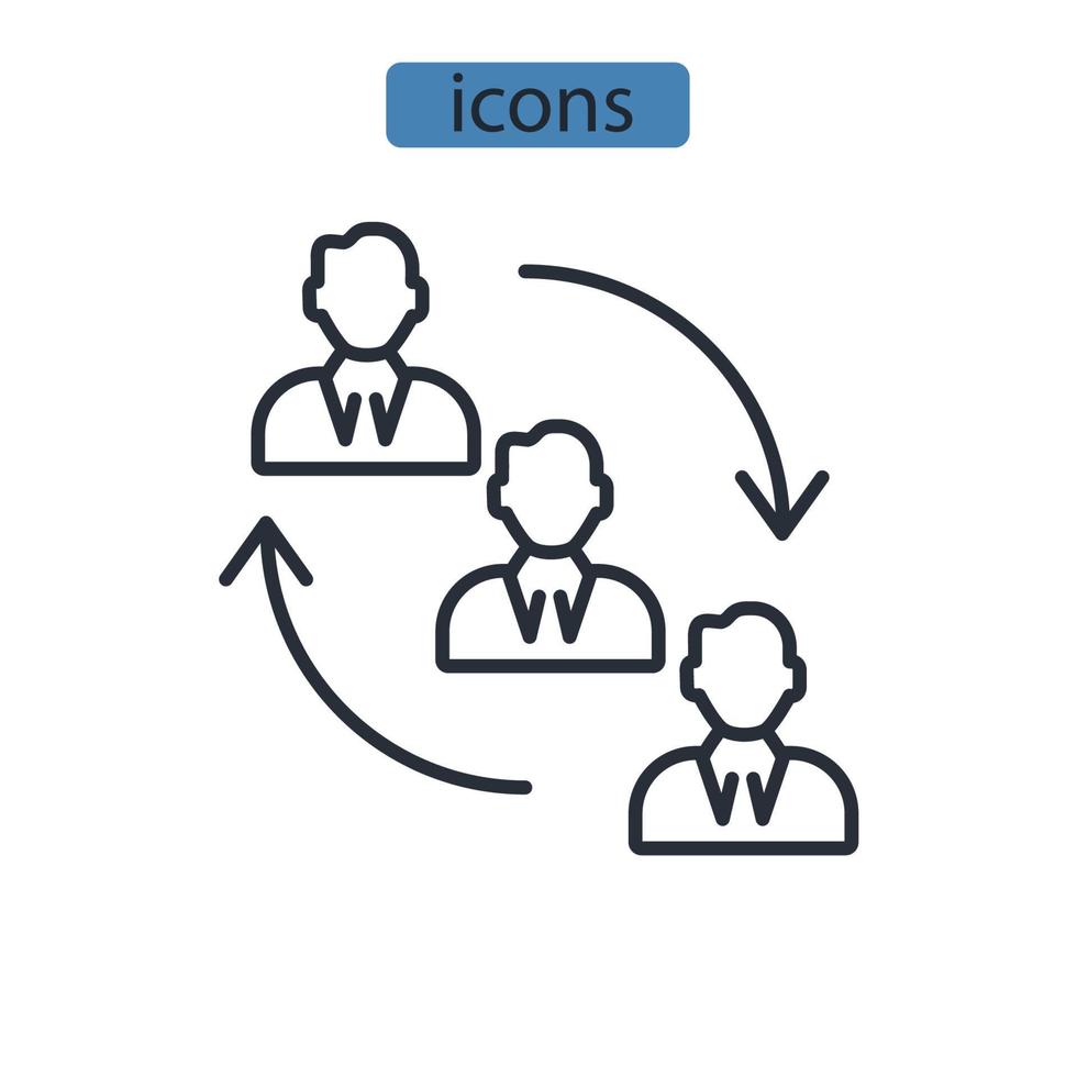 Collaboration icons symbol vector elements for infographic web