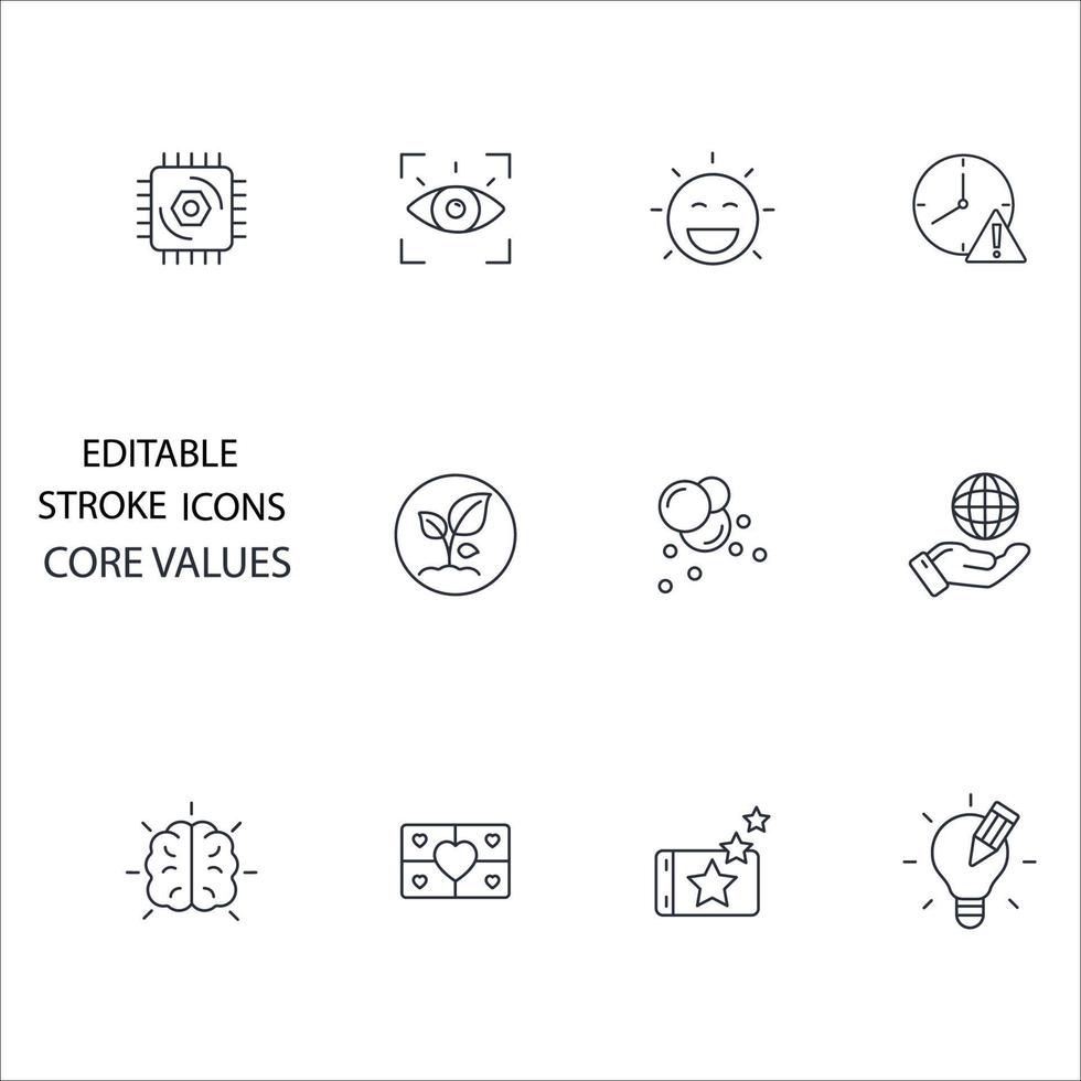 core values icons set . core values pack symbol vector elements for infographic web