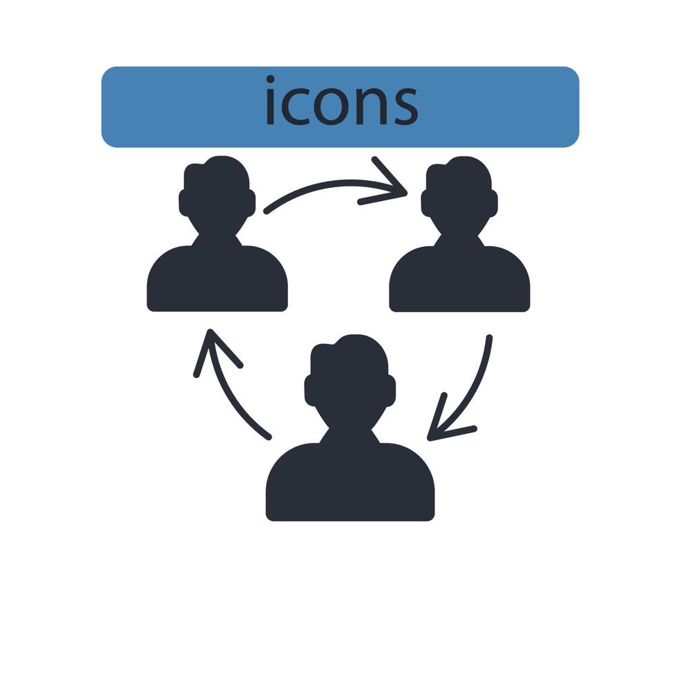 iconos de colaboración símbolo elementos vectoriales para web infográfico vector