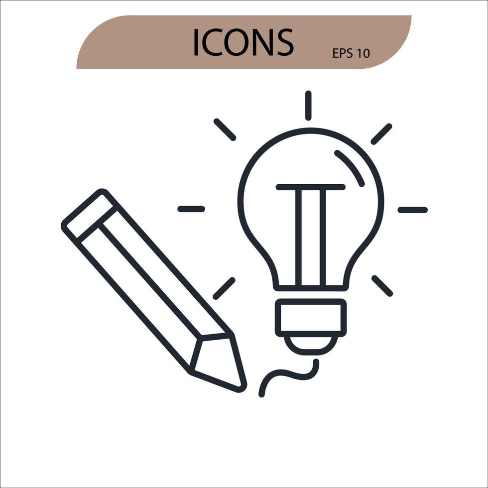 creativity icons symbol vector elements for infographic web