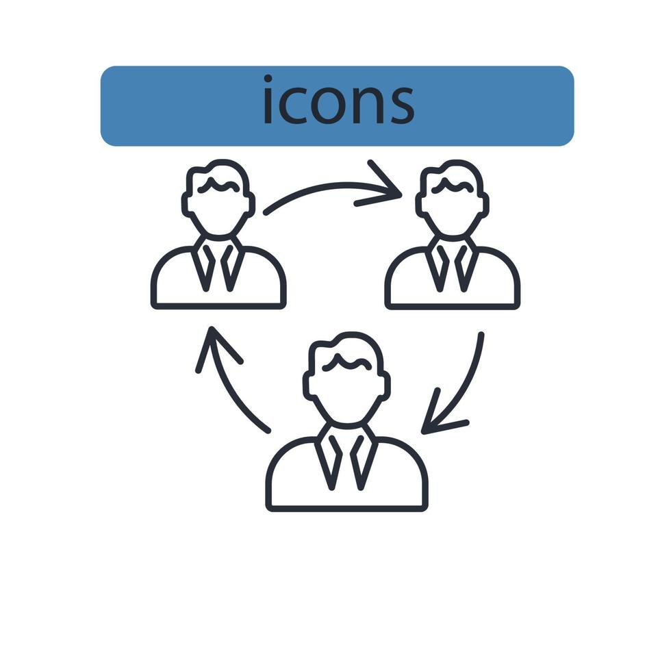 collaboration icons symbol vector elements for infographic web