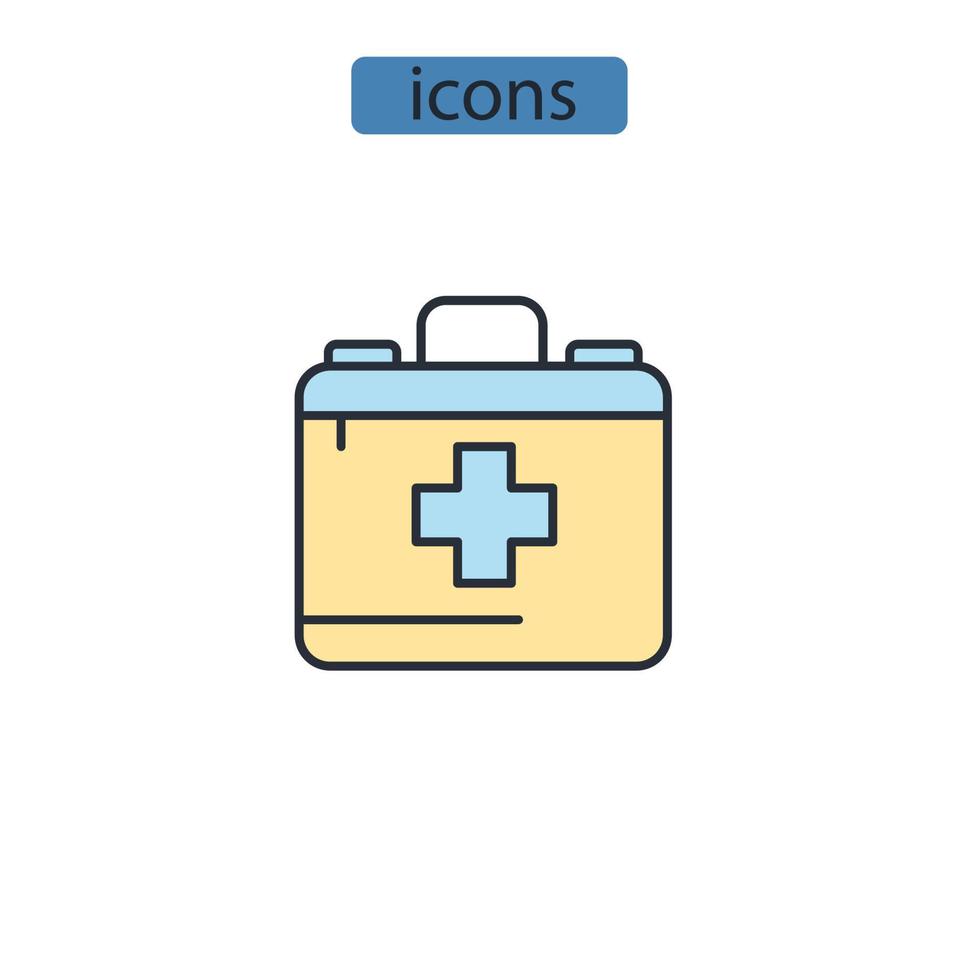 First Aid Box icons  symbol vector elements for infographic web
