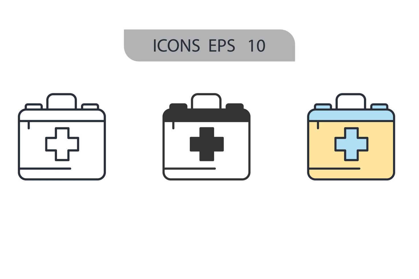 First Aid Box icons  symbol vector elements for infographic web