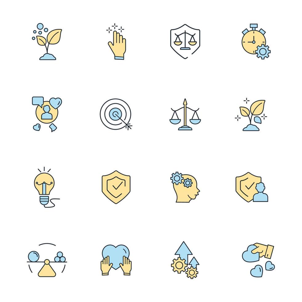 core values icons set . core values pack symbol vector elements for infographic web