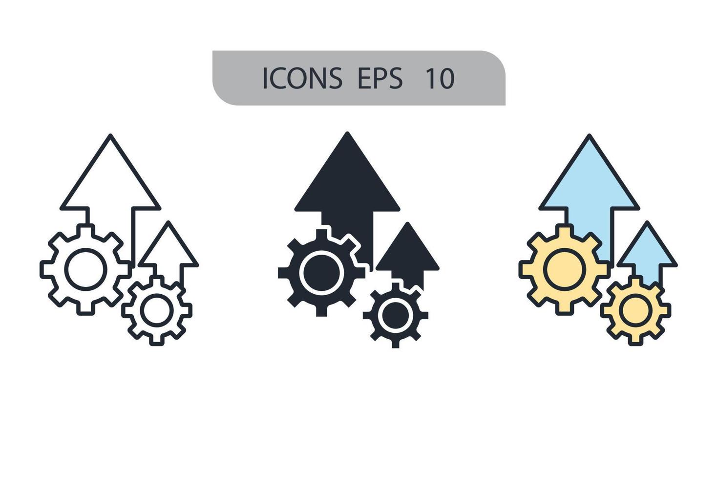 iconos de optimismo simbolizan elementos vectoriales para la web infográfica vector