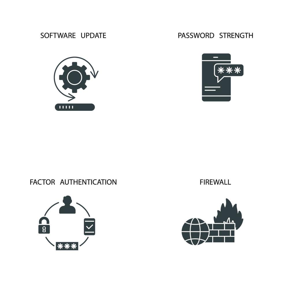 cyber security and brech data web icons set . cyber security and brech data web pack symbol vector elements for infographic web