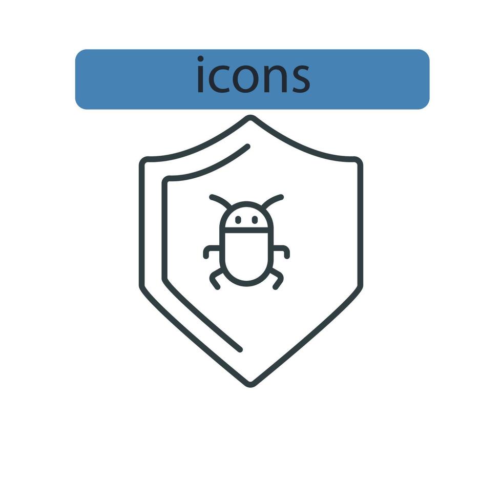 anti virus icons symbol vector elements for infographic web