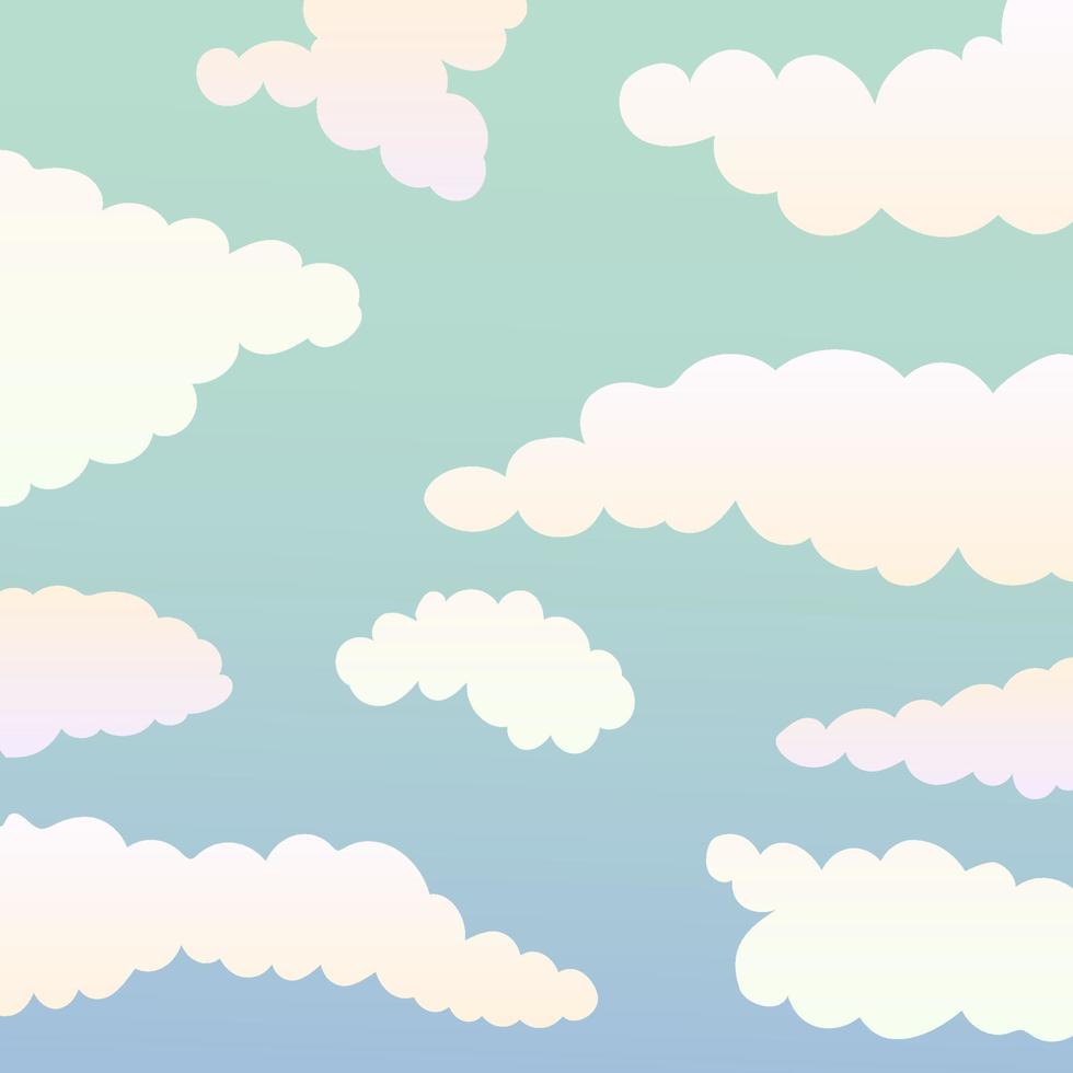 Clouds in the sky atmosphere gradient vector illustration