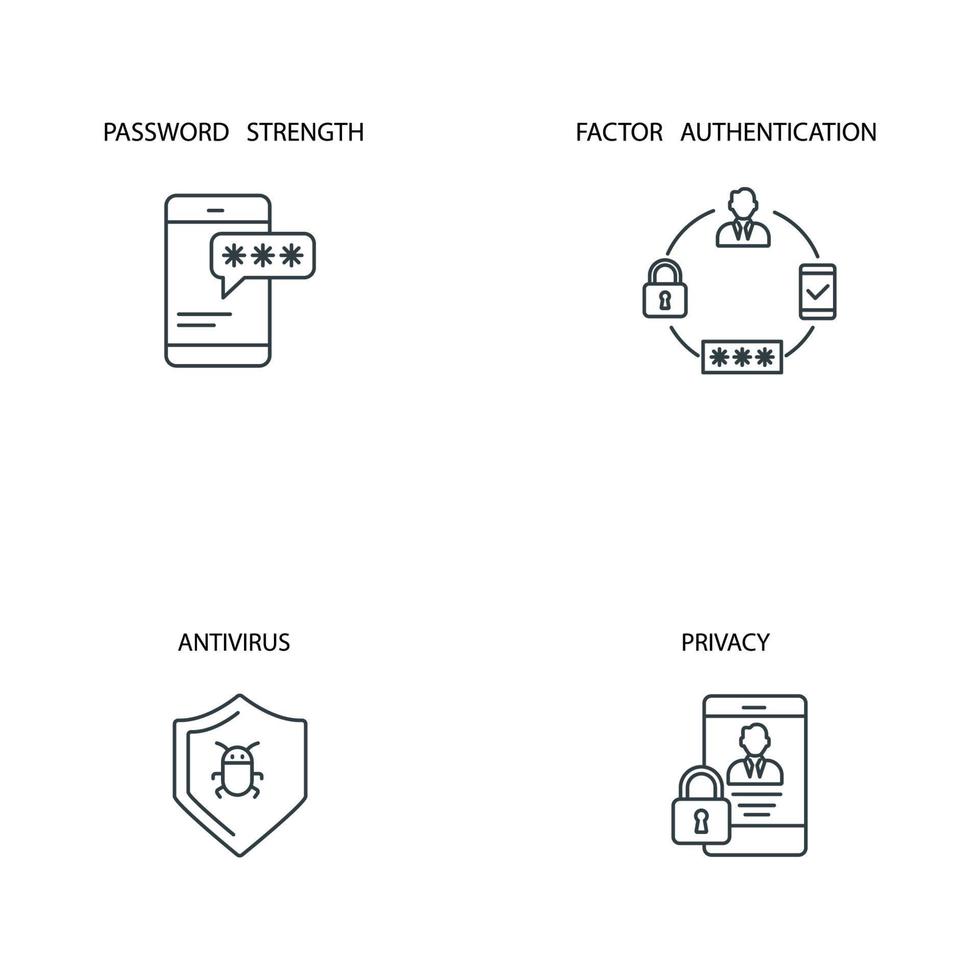 cyber security and brech data web icons set . cyber security and brech data web pack symbol vector elements for infographic web