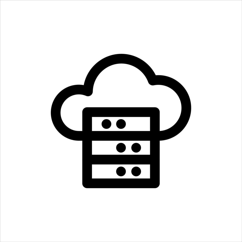 icono de línea de computación en la nube. análisis de datos, centro de datos, internet de las cosas. vector