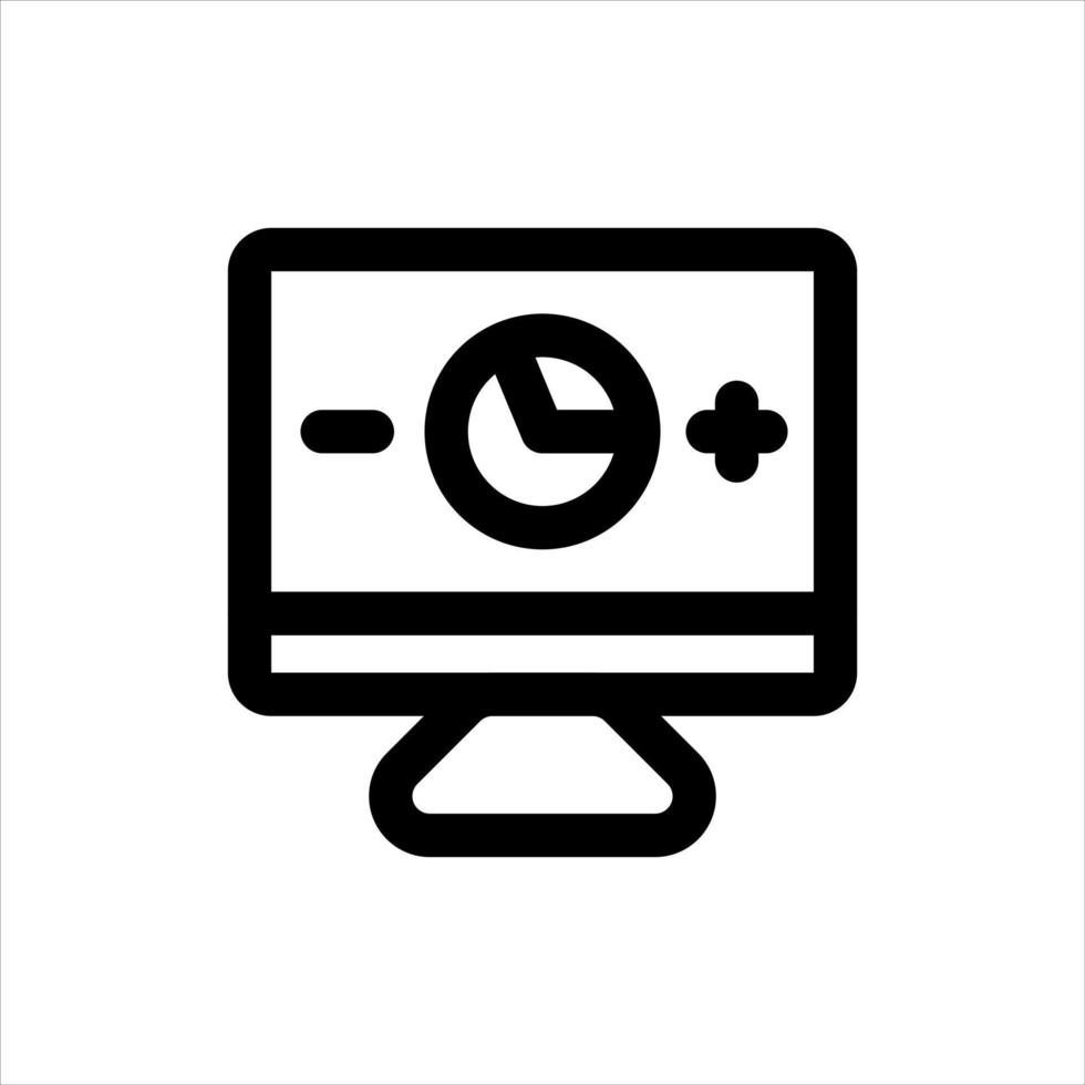 monitor line icon vector