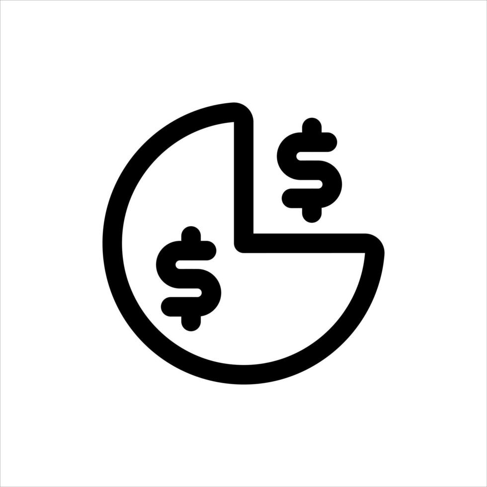 pie chart line icon vector