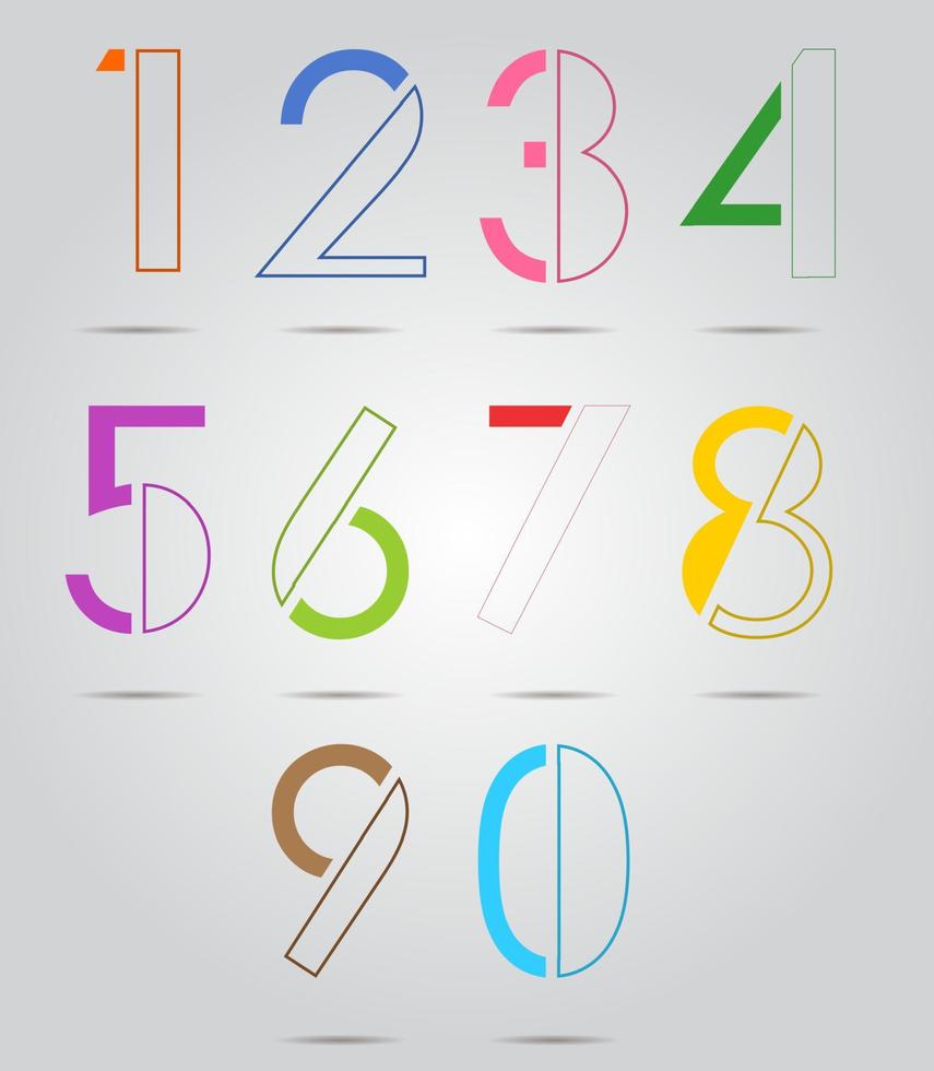 Colorful Number Set vector