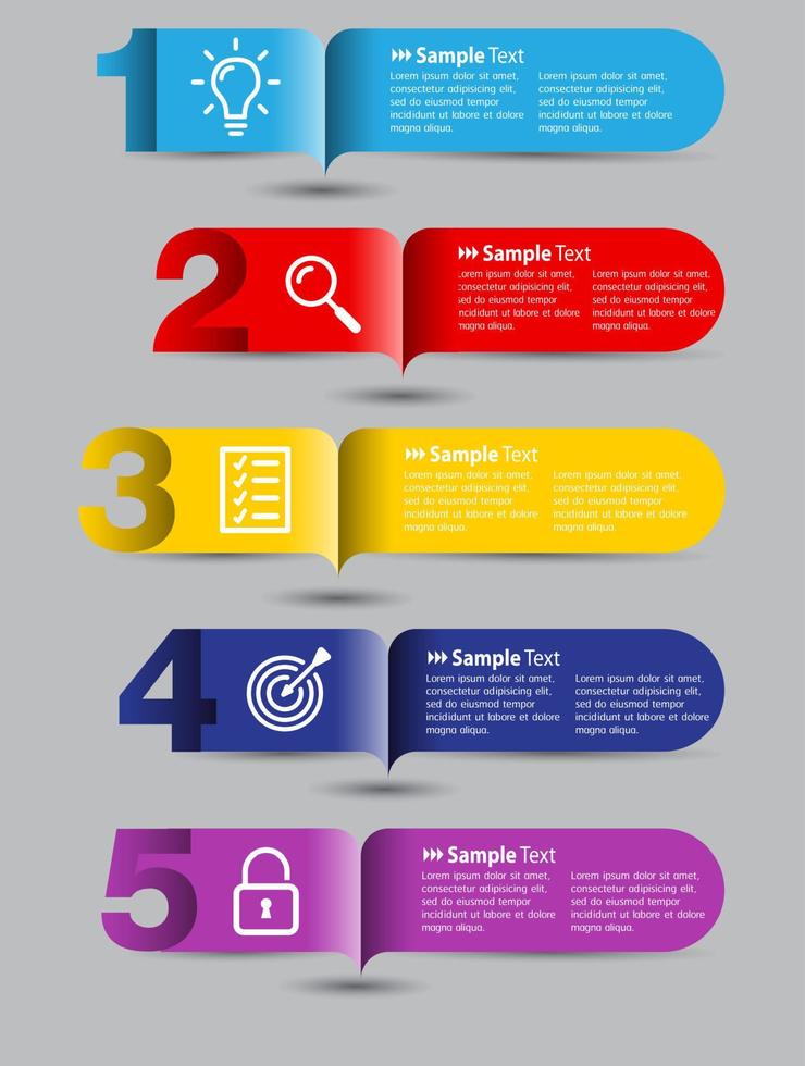 Colorful 5-step Infographic vector