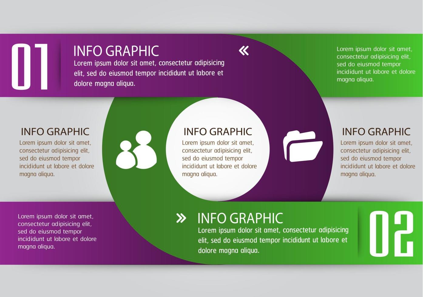 colorida infografía de 2 pasos vector