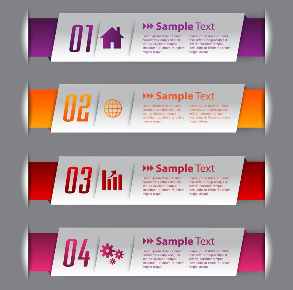 colorida infografía de 4 pasos vector