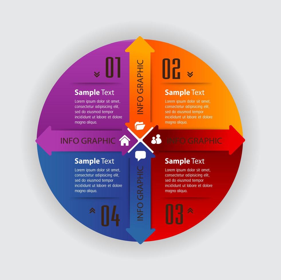 colorida infografía de 4 pasos vector